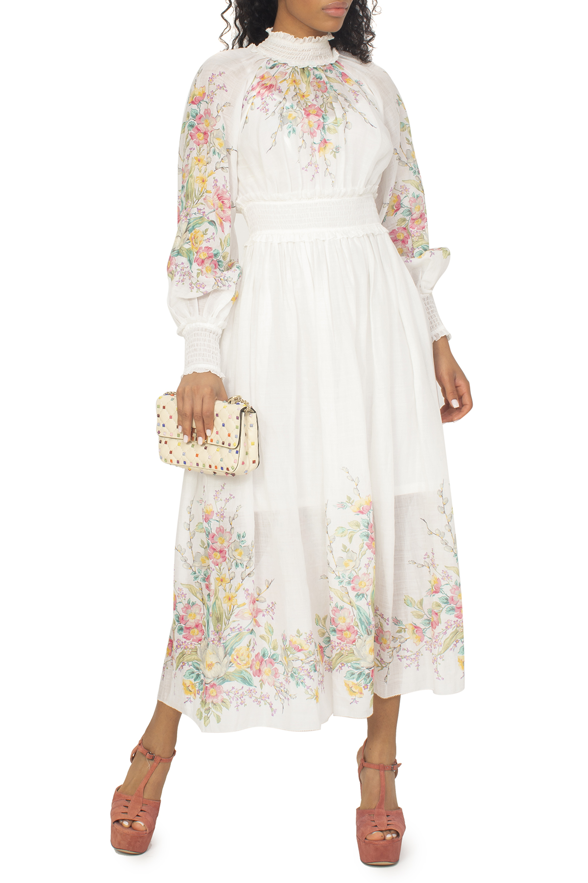 Vestido Manga Longa Floral