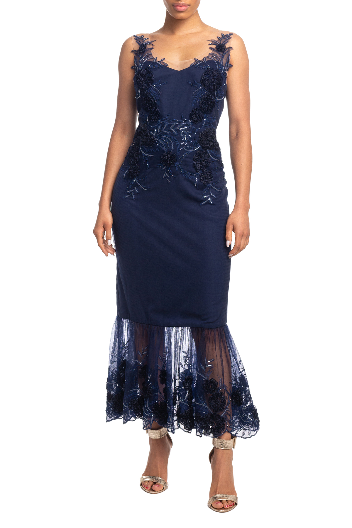 Vestido Midi Alça Azul Marinho HM