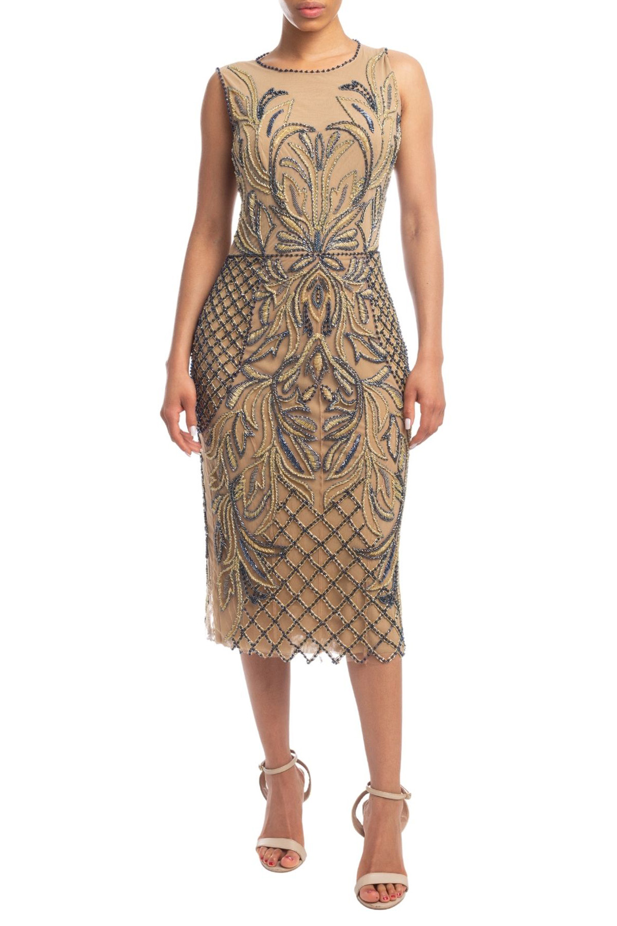 Vestido Midi Alça Nude HM
