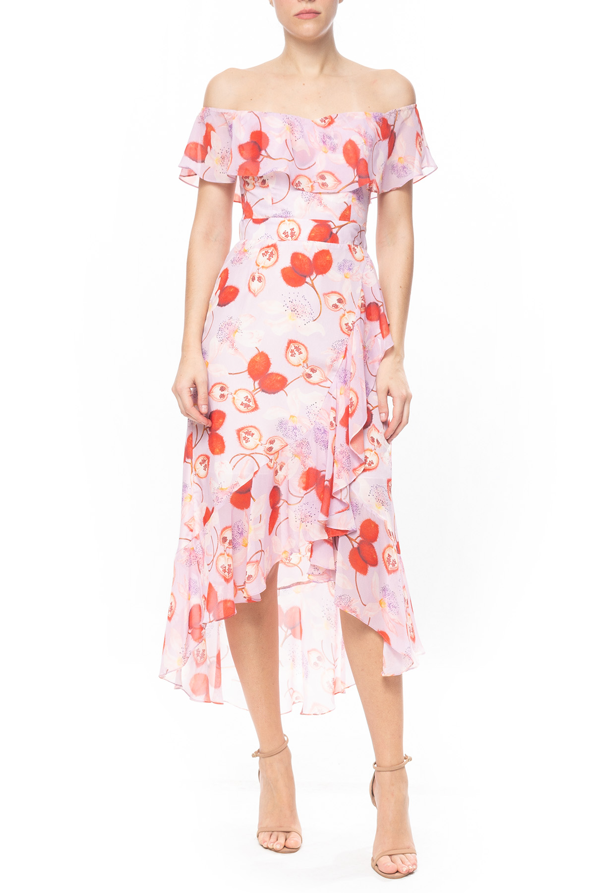 Vestido Midi Cetim Estampado