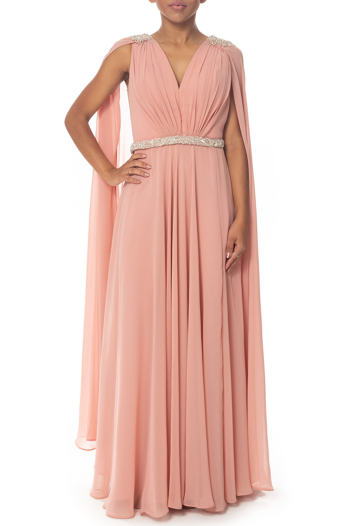 Vestido Longo Chiffon Rosa