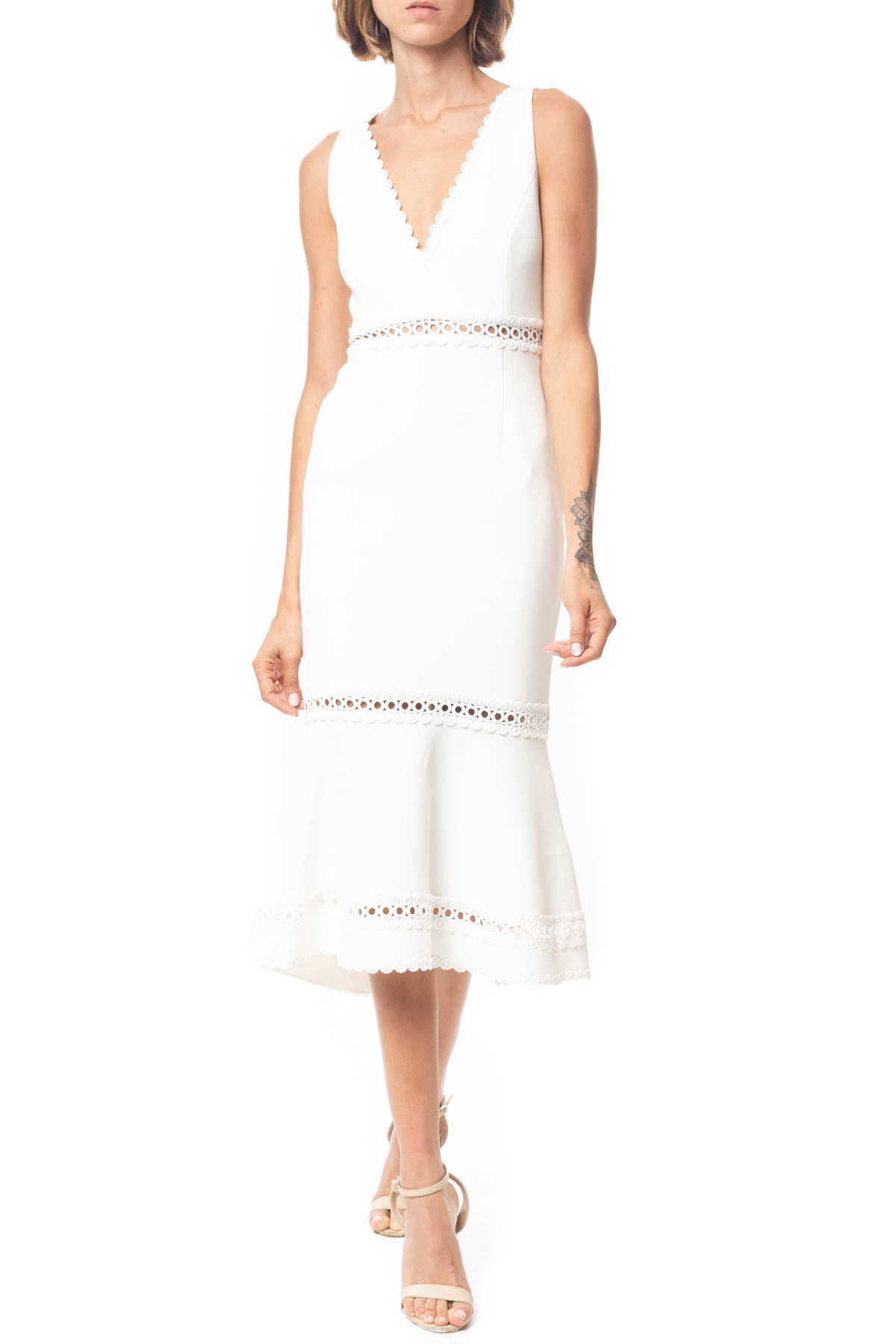 Vestido Midi Crepe Cru
