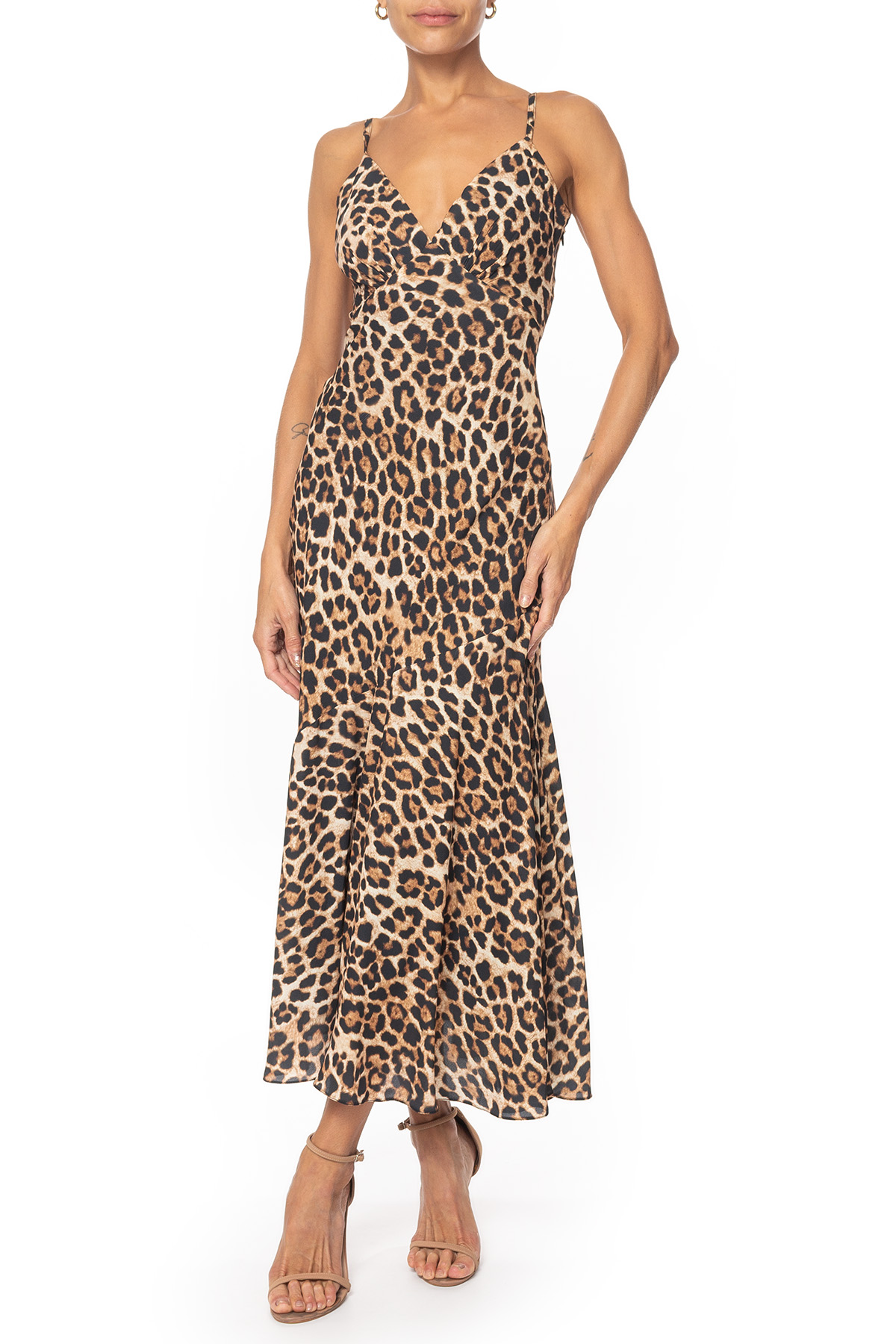 Vestido Midi Crepe Estampado