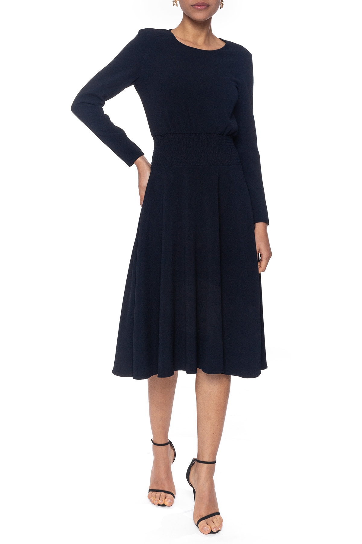Vestido Midi Crepe Preto