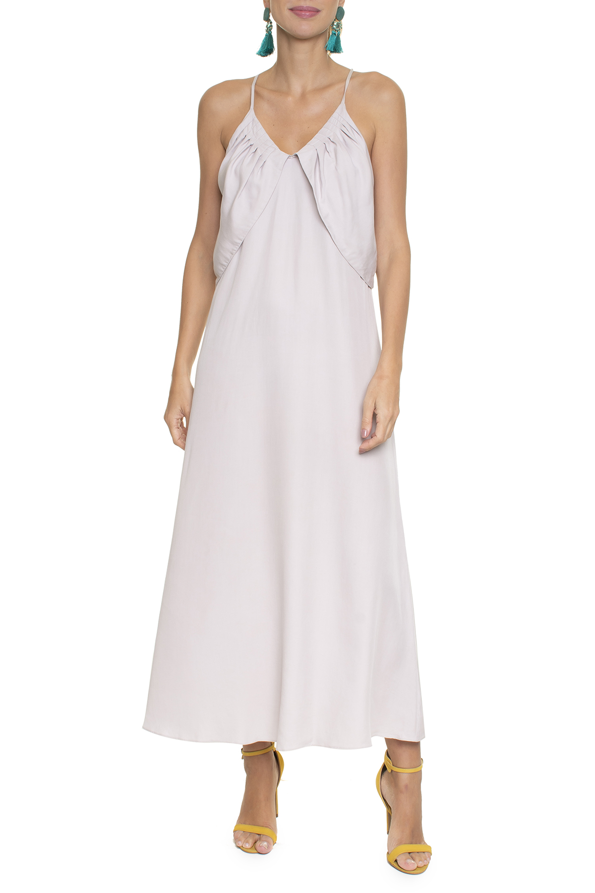 Vestido Midi Drapeado Busto