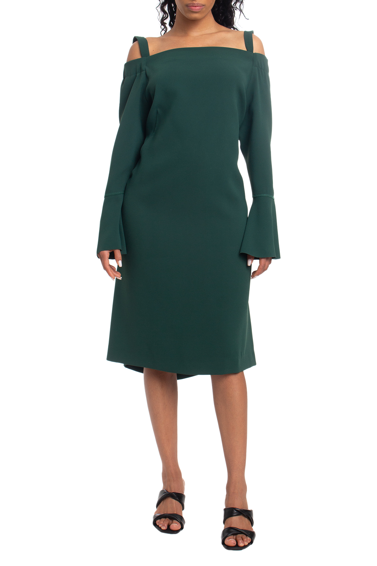 Vestido Midi Manga Longa Verde