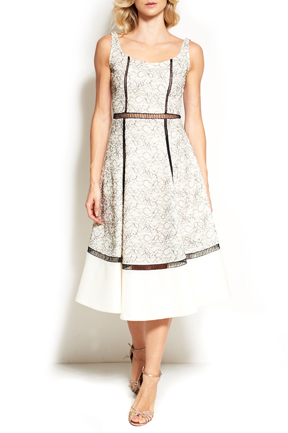 Vestido Midi Renda Estampado