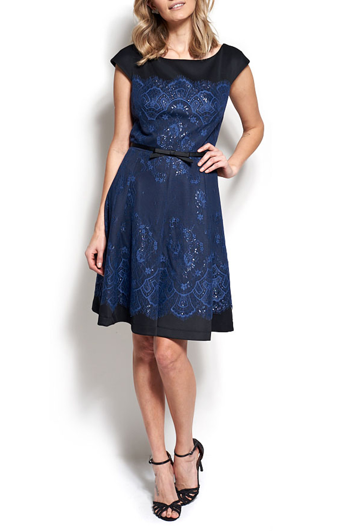Vestido Midi Renda Estampado