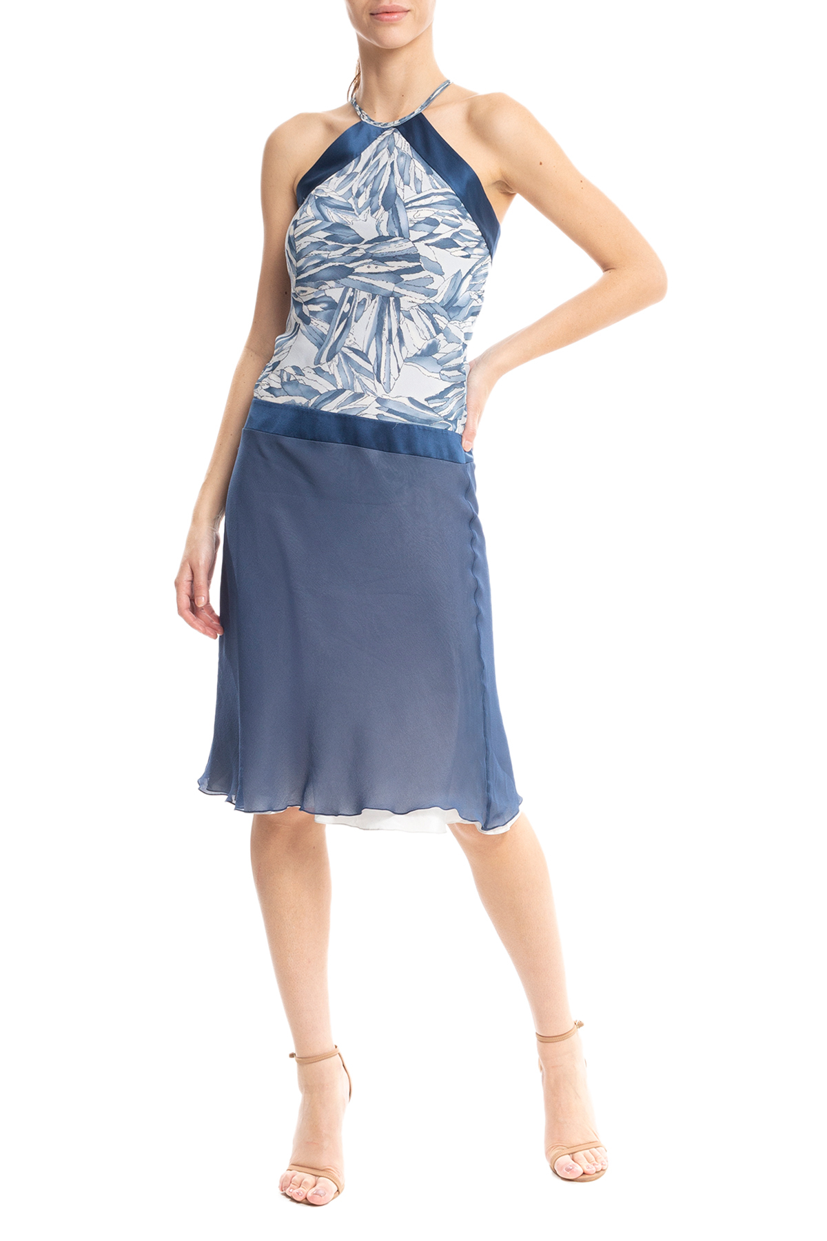 Vestido Curto Seda Estampado