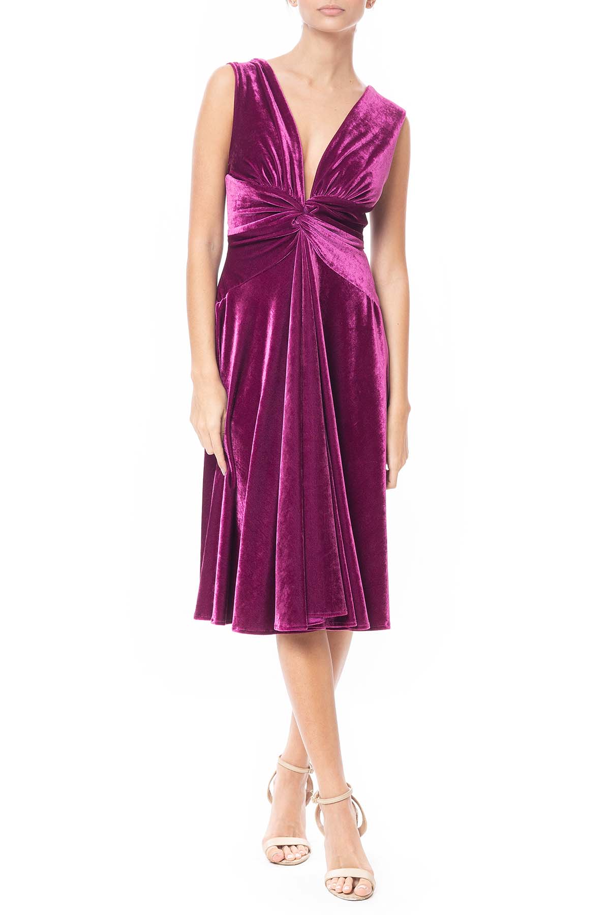 Vestido Midi Veludo Roxo