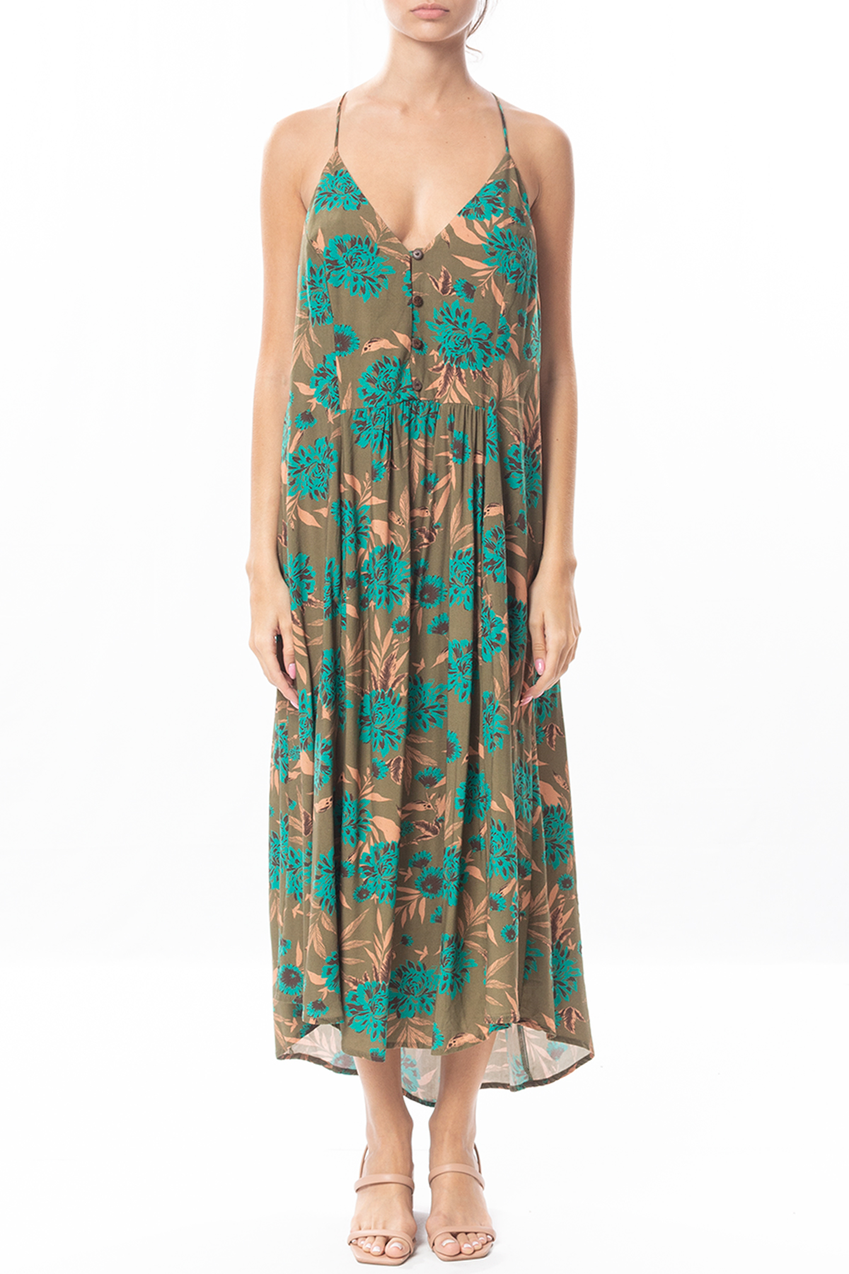Vestido Midi Viscose Estampado