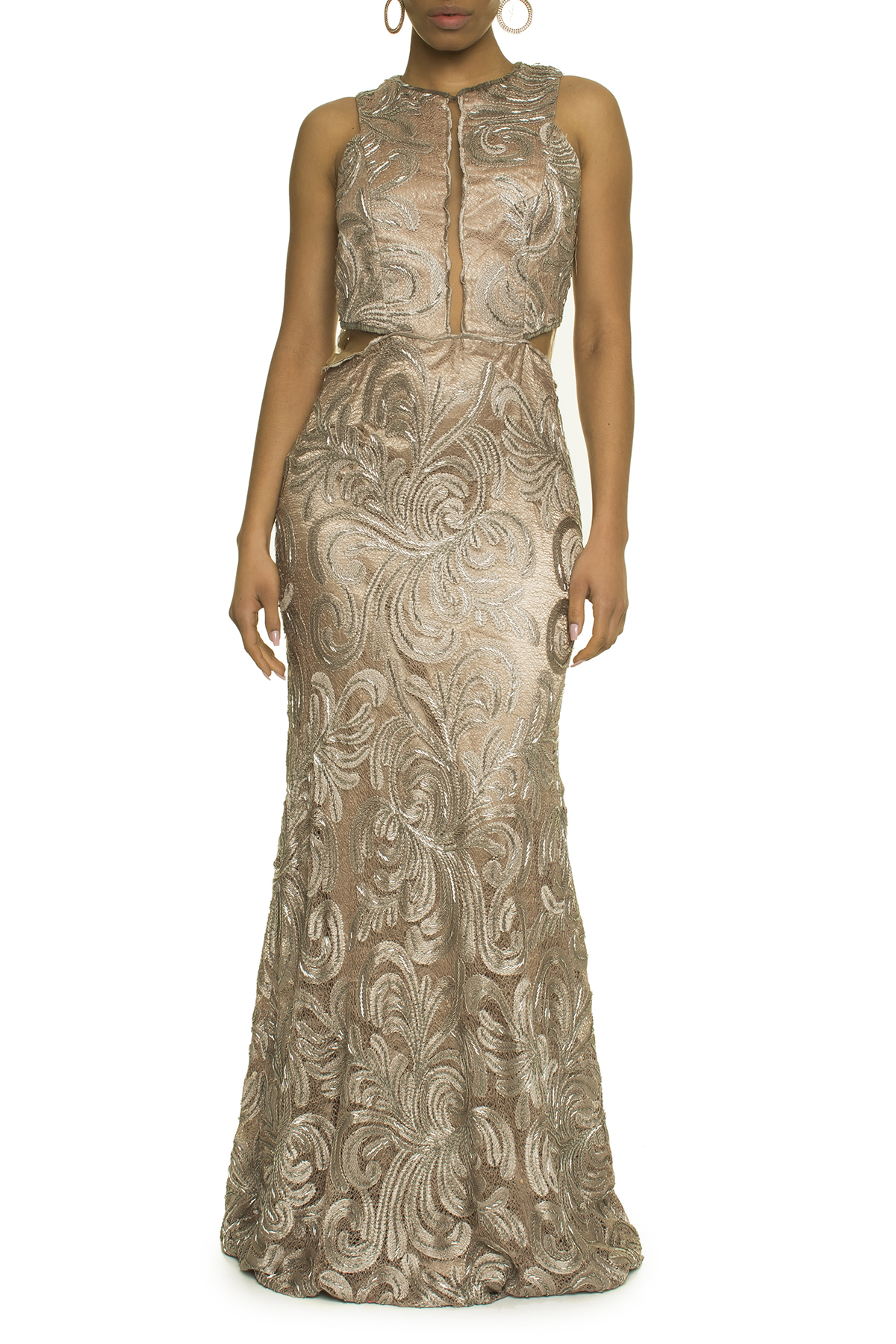 Vestido Nude Bordado