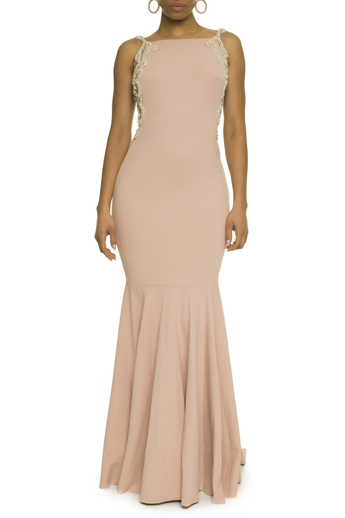 Vestido Rose Bordado Lateral