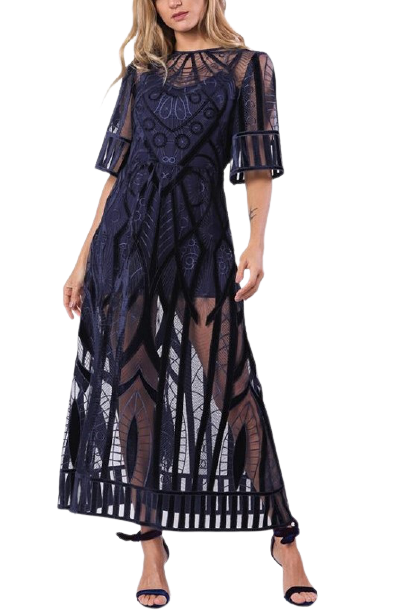 Vestido Surya Midi Marinho