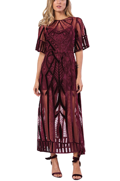 Vestido Surya Midi Marsala