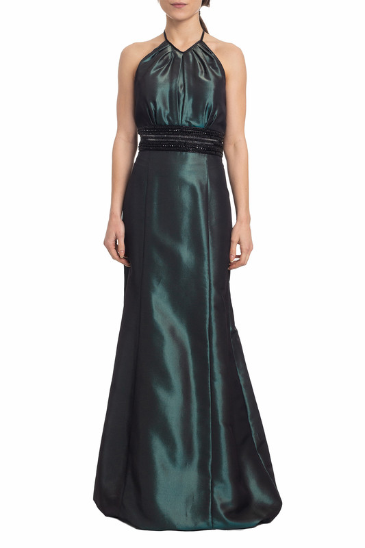 Vestido Longo Sem Manga Verde
