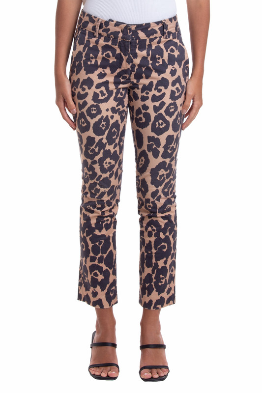 Calça Reta Algodão Estampado