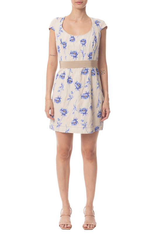 Vestido Curto Viscose Estampado