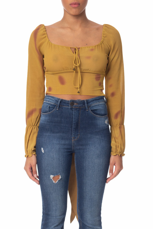 Cropped Crepe Amarelo