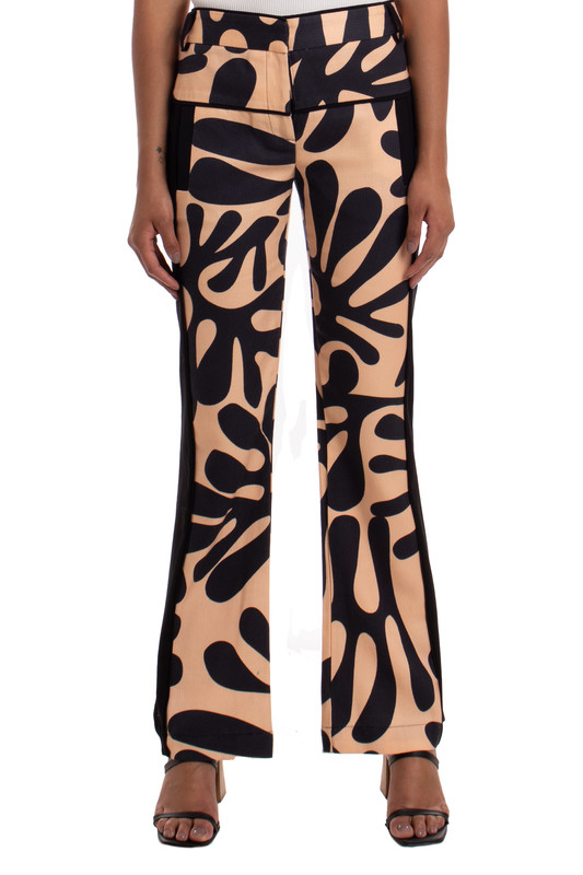 Calça Reta Crepe Estampado