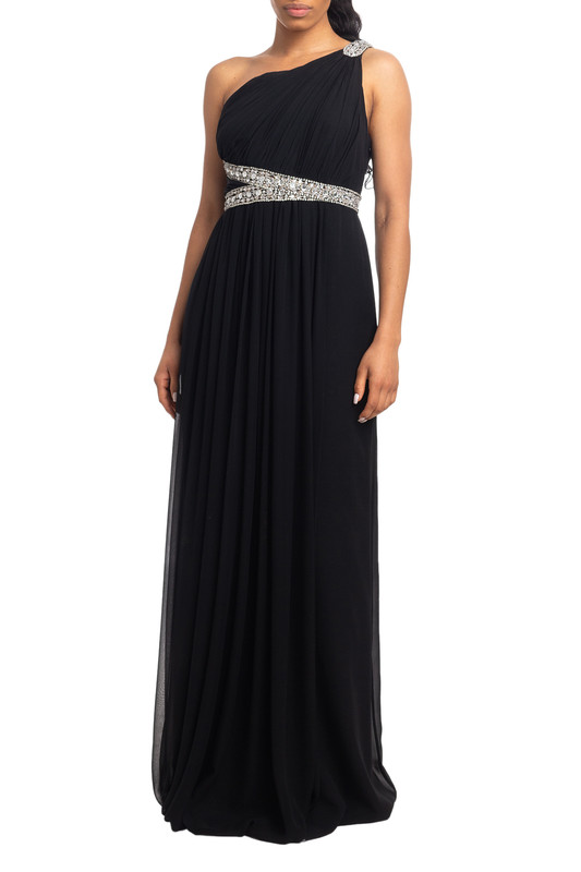 Vestido Longo Um Ombro Preto
