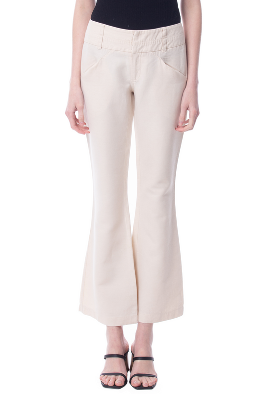 Calça Flare Crepe Cru
