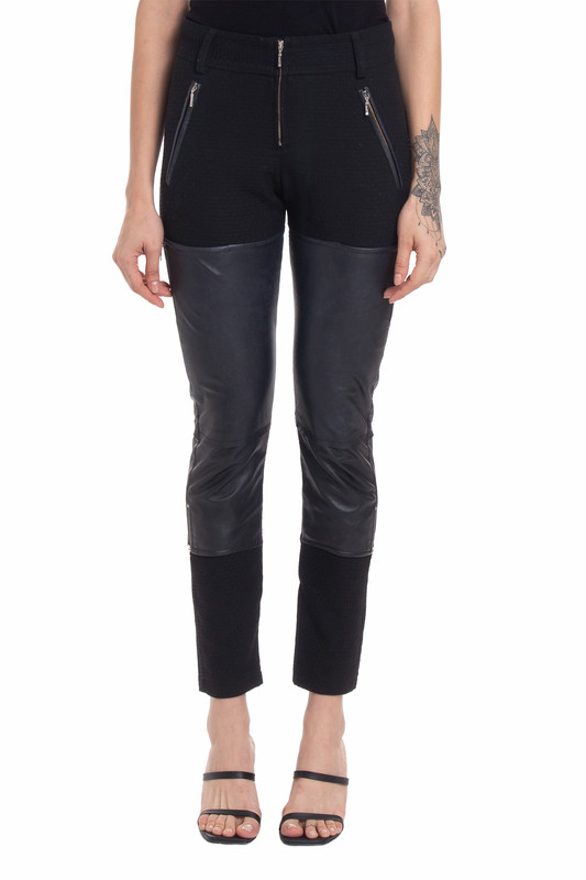 Calça Reta Like Leather Preto