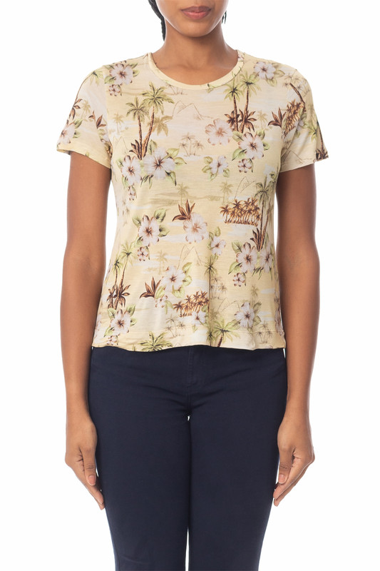 Blusa Manga Curta Viscose Estampado