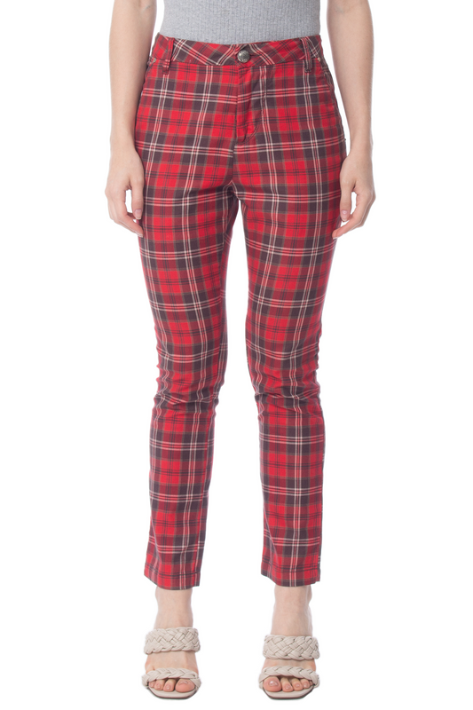 Calça Reta Algodão Estampado