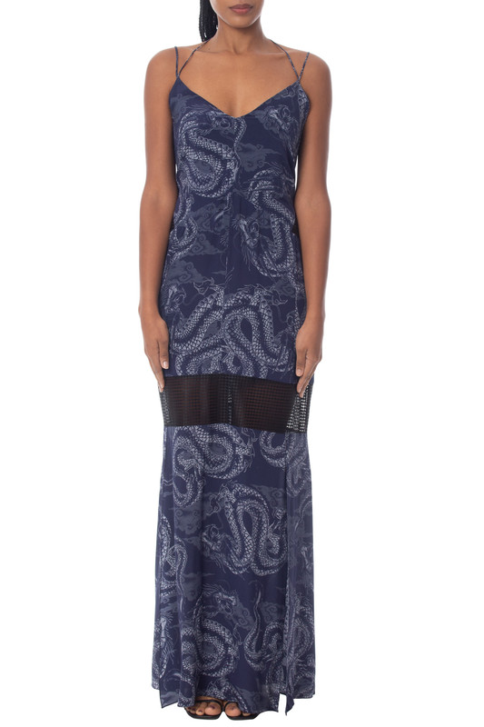 Vestido Longo Seda Estampado