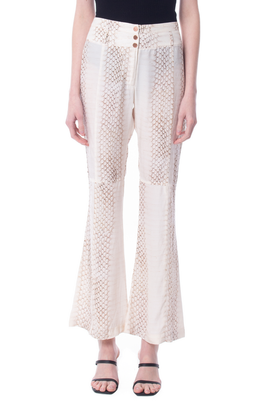 Calça Flare Seda Estampado